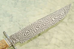 Coffin Handle Bowie With Mosaic Damascus And Mammoth Ivory 16 Coffin Handle Bowie With Mosaic Damascus And Mammoth Ivory -Optimal Knives Store 109061 8 x