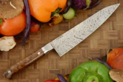 Damascus Utility/Slicer With York Gum Burl (6-1/4 In.) 9 Damascus Utility/Slicer With York Gum Burl (6-1/4 In.) -Optimal Knives Store 109090 3 x