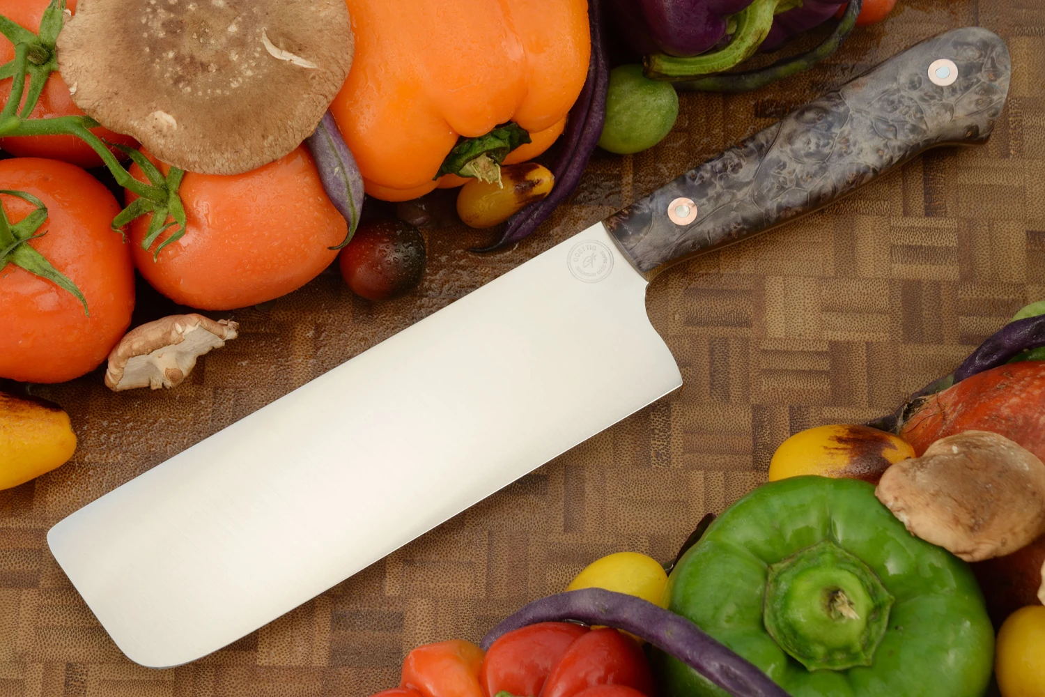 Chef's Knife - Nakiri (6-1/2 In.) With Box Elder Burl - AEB-L 1 Chef's Knife - Nakiri (6-1/2 In.) With Box Elder Burl - AEB-L