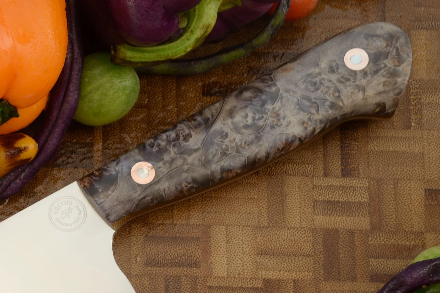 Chef's Knife - Nakiri (6-1/2 In.) With Box Elder Burl - AEB-L 2 Chef's Knife - Nakiri (6-1/2 In.) With Box Elder Burl - AEB-L - Image 2