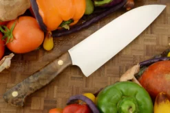 Chef's Knife - Santoku (7 In.) With Amboyna Burl - AEB-L 9 Chef's Knife - Santoku (7 In.) With Amboyna Burl - AEB-L -Optimal Knives Store 109098 5 x