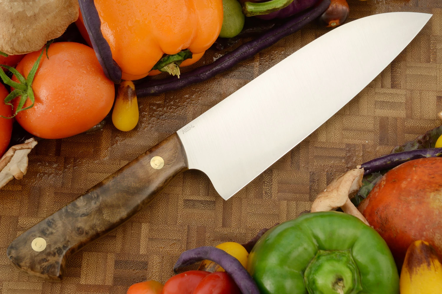 Chef's Knife - Santoku (7 In.) With Amboyna Burl - AEB-L 5 Chef's Knife - Santoku (7 In.) With Amboyna Burl - AEB-L - Image 5