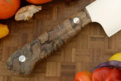 Chef's Knife - Nakiri (6-1/2 In.) With Spalted Maple Burl - AEB-L -Optimal Knives Store 109099 4 x