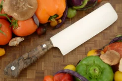 Chef's Knife - Nakiri (6-1/2 In.) With Spalted Maple Burl - AEB-L -Optimal Knives Store 109099 5 x