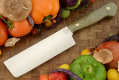 Chef's Knife - Nakiri (6-1/2 In.) With Burlap Micarta - AEB-L