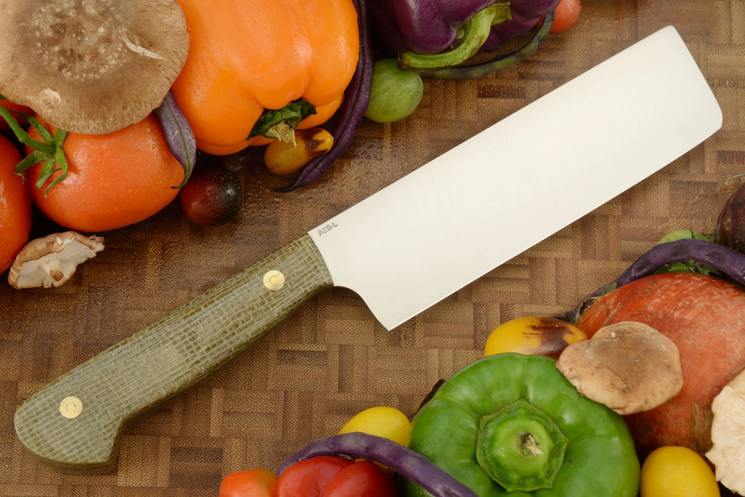 Chef's Knife - Nakiri (6-1/2 In.) With Burlap Micarta - AEB-L 5 Chef's Knife - Nakiri (6-1/2 In.) With Burlap Micarta - AEB-L - Image 5