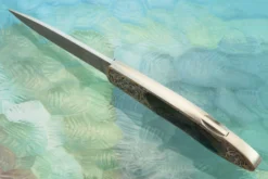 Damascus Backlock Interframe With Engraving, Gold, And Black Jade 10 Damascus Backlock Interframe With Engraving, Gold, And Black Jade -Optimal Knives Store 109120 4 x