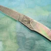 Engraved Backlock Interframe With Blacklip Mother Of Pearl, Damascus And Gold Inlay