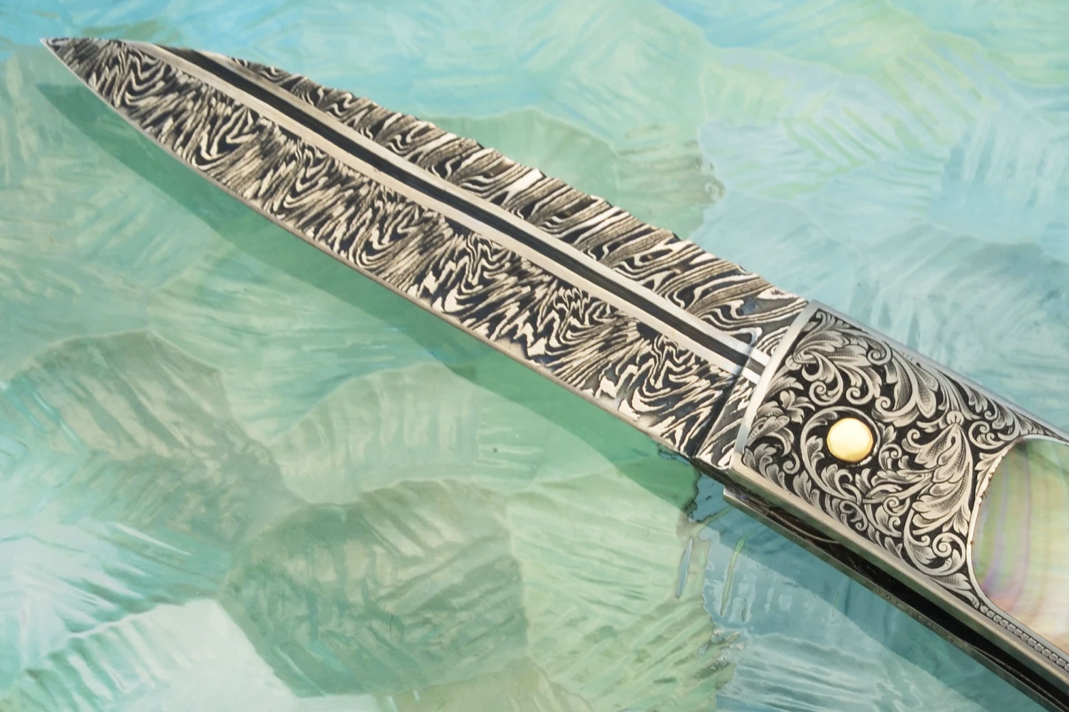 Engraved Backlock Interframe With Blacklip Mother Of Pearl 2 Engraved Backlock Interframe With Blacklip Mother Of Pearl - Image 2