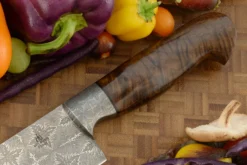 Mosaic Damascus Chef's Knife (9.2 In.) With Curly Koa -Optimal Knives Store 109130 3 x