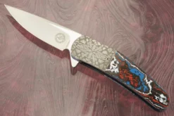 Flipper With Nebula FatCarbon And Mosaic Damascus (Ceramic IKBS) - Elmax