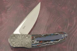 Flipper With Nebula FatCarbon And Mosaic Damascus (Ceramic IKBS) - Elmax -Optimal Knives Store 109158 4 x