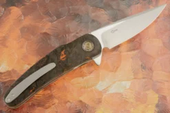 Flipper With Orange Dark Matter FatCarbon (Ceramic IKBS) -Optimal Knives Store 109159 5 x