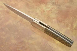 Front Flipper With Gold Dark Matter FatCarbon (IKBS) - M390 -Optimal Knives Store 109161 3 x