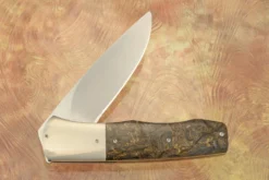 Front Flipper With Gold Dark Matter FatCarbon (IKBS) - M390 -Optimal Knives Store 109161 4 x