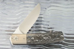 Front Flipper With White Storm FatCarbon And Titanium (IKBS) - M390 8 Front Flipper With White Storm FatCarbon And Titanium (IKBS) - M390 -Optimal Knives Store 109164 4 x