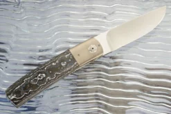 Front Flipper With White Storm FatCarbon And Titanium (IKBS) - M390 9 Front Flipper With White Storm FatCarbon And Titanium (IKBS) - M390 -Optimal Knives Store 109164 5 x