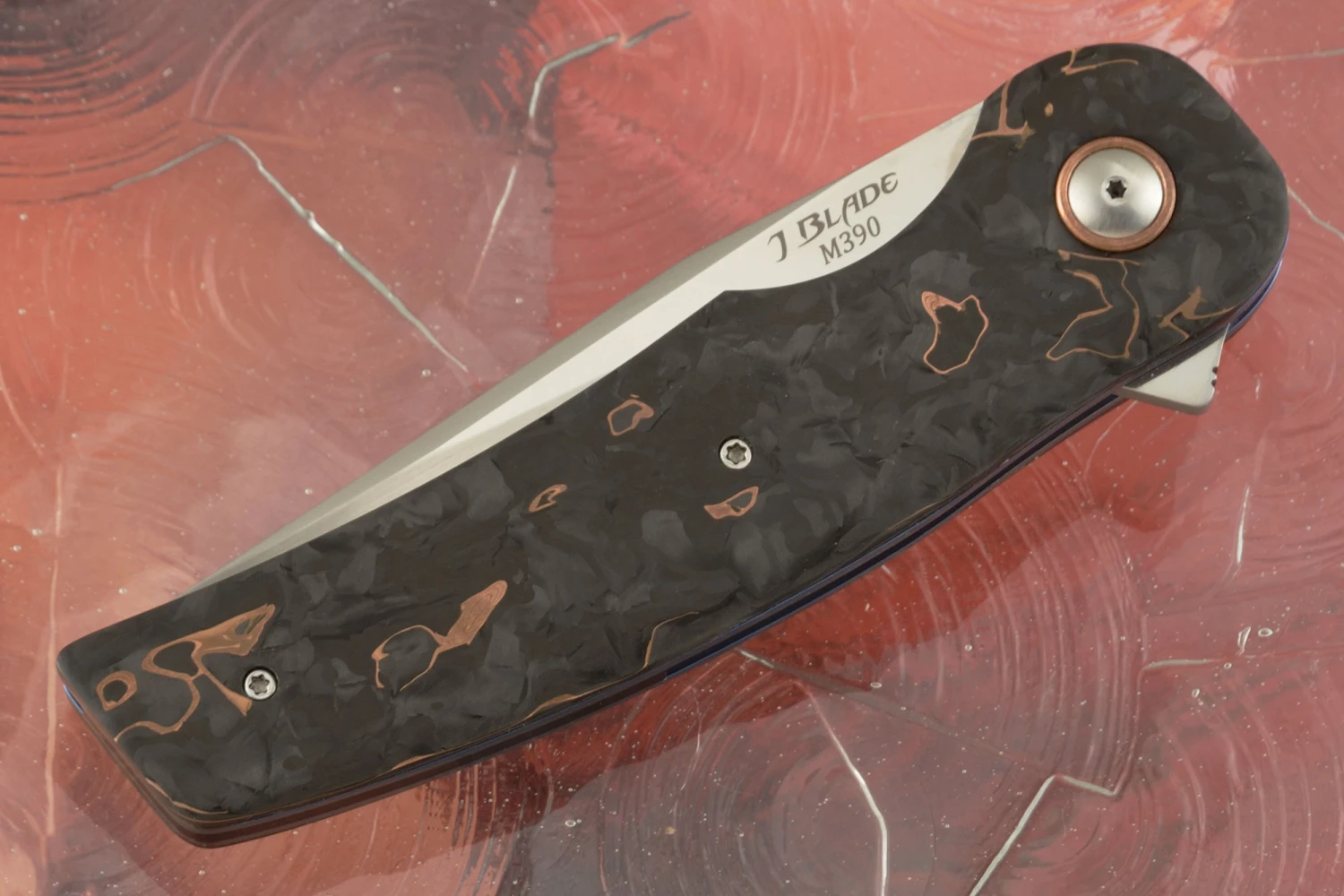 JB1 Flipper With Copper Marble Carbon Fiber - M390 2 JB1 Flipper With Copper Marble Carbon Fiber - M390 - Image 2