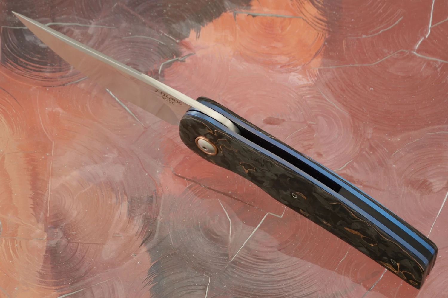 JB1 Flipper With Copper Marble Carbon Fiber - M390 3 JB1 Flipper With Copper Marble Carbon Fiber - M390 - Image 3