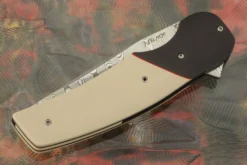 JB1 Flipper With Ivory Paper Micarta - Damascus -Optimal Knives Store 109190 3 x