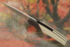 JB1 Flipper With Ivory Paper Micarta - Damascus -Optimal Knives Store 109190 4 x