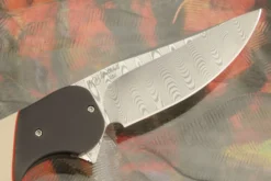 JB1 Flipper With Ivory Paper Micarta - Damascus -Optimal Knives Store 109190 6 x