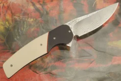 JB1 Flipper With Ivory Paper Micarta - Damascus -Optimal Knives Store 109190 7 x