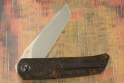 A7 Tanto Flipper With Orange Dark Matter FatCarbon (Ceramic IKBS) - M390 -Optimal Knives Store 109239 4 x