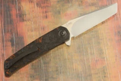 A7 Tanto Flipper With Orange Dark Matter FatCarbon (Ceramic IKBS) - M390 -Optimal Knives Store 109239 5 x