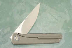 Iridium Framelock Flipper With Vintage Micarta And Titanium (IKBS) - ATS-34 8 Iridium Framelock Flipper With Vintage Micarta And Titanium (IKBS) - ATS-34 -Optimal Knives Store 109269 4 x