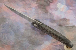 Model 450 Ultra-Light Front Flipper With Blue/Silver Carbon Fiber - Nitrobe 77 -Optimal Knives Store 109273 3 x