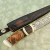 Damascus Swedish Hunter With Mammoth, Masur Birch And Black Palm