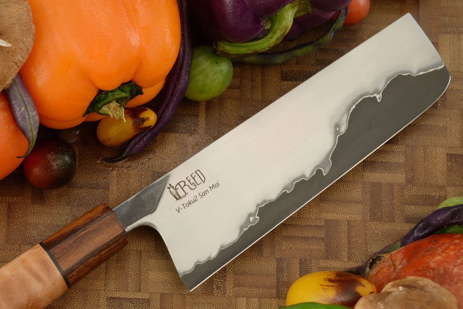 Chef's Knife - Nakiri (6-2/3 In.) With Fiddleback Maple, V-Toku2 San Mai 2 Chef's Knife - Nakiri (6-2/3 In.) With Fiddleback Maple, V-Toku2 San Mai - Image 2