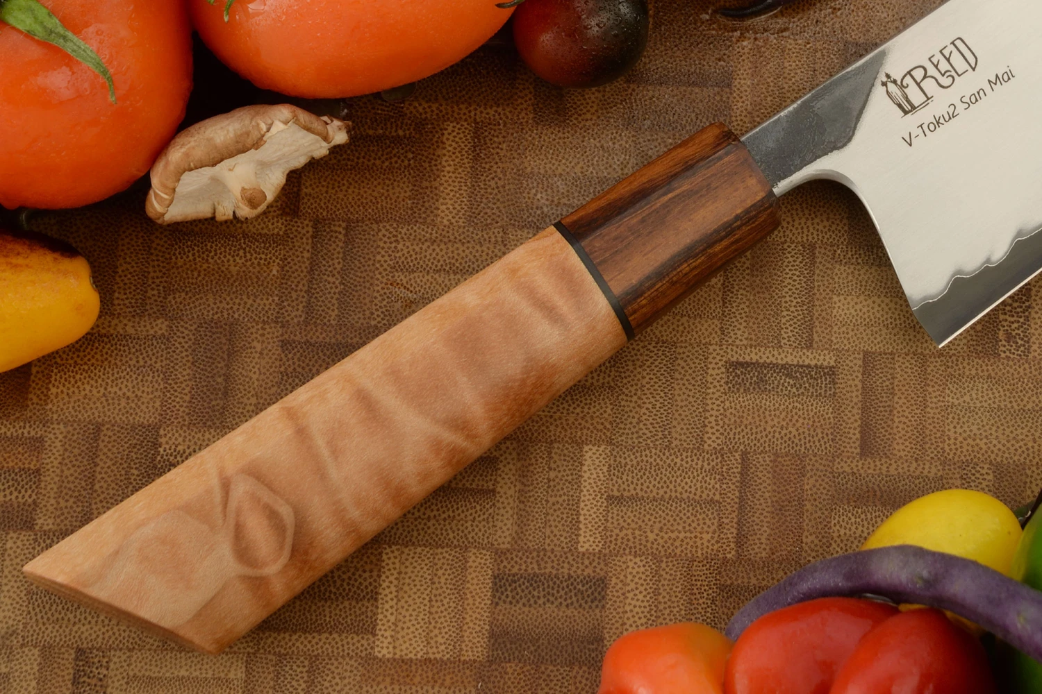 Chef's Knife - Nakiri (6-2/3 In.) With Fiddleback Maple, V-Toku2 San Mai 3 Chef's Knife - Nakiri (6-2/3 In.) With Fiddleback Maple, V-Toku2 San Mai - Image 3