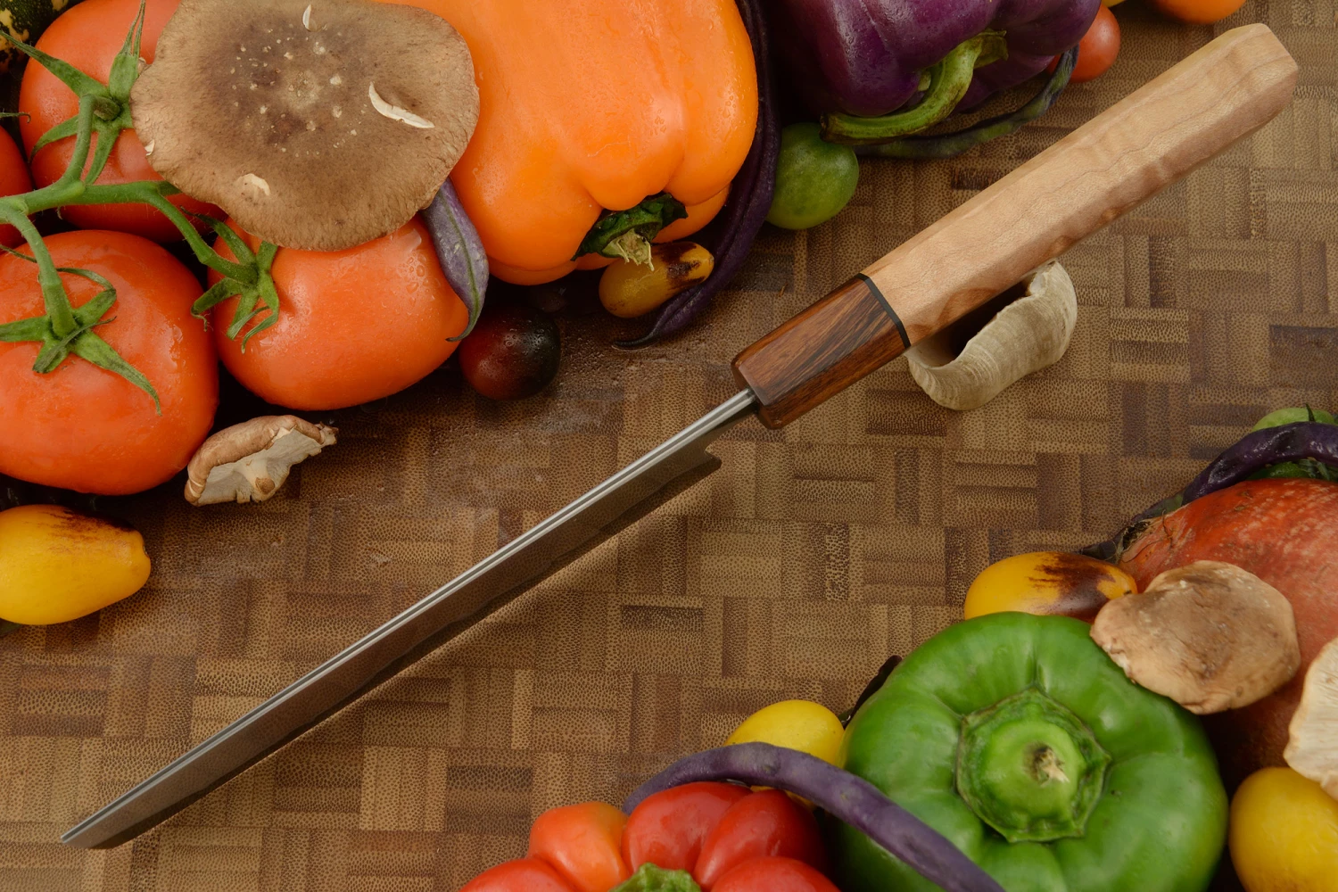 Chef's Knife - Nakiri (6-2/3 In.) With Fiddleback Maple, V-Toku2 San Mai 4 Chef's Knife - Nakiri (6-2/3 In.) With Fiddleback Maple, V-Toku2 San Mai - Image 4