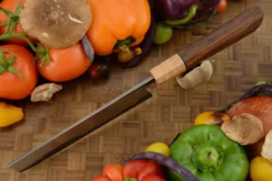 Chef's Knife - Nakiri (6-2/3 In.) With Ironwood, V-Toku2 San Mai -Optimal Knives Store 109345 4 x