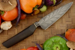 Integral Phoenix Feather Damascus Chef's Knife (5-1/3 In.) With African Blackwood