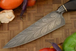 Integral Phoenix Feather Damascus Chef's Knife (5-1/3 In.) With African Blackwood -Optimal Knives Store 109352 6 x