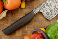 Integral Mosaic Damascus Bunka (7 In.) With Bog Oak -Optimal Knives Store 109353 3 x