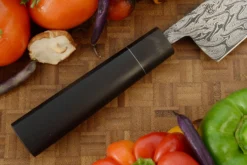 Damascus Bunka (6-1/3 In.) With Ebony -Optimal Knives Store 109354 3 x