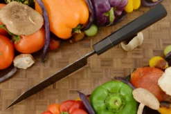 Damascus Bunka (6-1/3 In.) With Ebony -Optimal Knives Store 109354 4 x