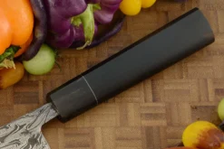 Damascus Bunka (6-1/3 In.) With Ebony -Optimal Knives Store 109354 5 x