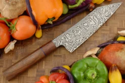 Damascus Bunka (7-1/4 In.) With Walnut And Rosewood