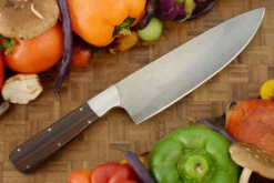 Damascus Chef's Knife (6-1/3 In.) With Macassar Ebony -Optimal Knives Store 109360 7 x