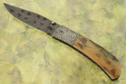 Quilted Damascus Folder With Mammoth Ivory