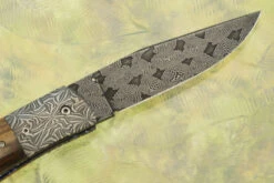 Quilted Damascus Folder With Mammoth Ivory -Optimal Knives Store 109362 7 x