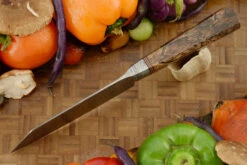 Integral Damascus Bunka Chef's Knife (5-1/2") With Spalted Maple -Optimal Knives Store 109372 4 x