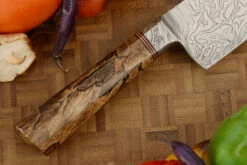 Integral Damascus Bunka Chef's Knife (5-1/2") With Spalted Maple -Optimal Knives Store 109372 5 x