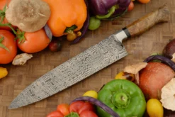 Integral Damascus Chef's Knife (9") With Teak Burl