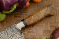 Integral Damascus Chef's Knife (9") With Teak Burl -Optimal Knives Store 109373 3 x